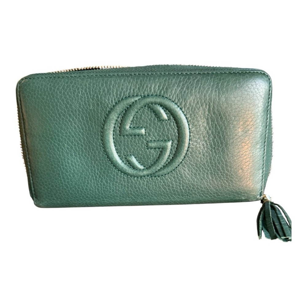 EUC Authentic Gucci Forrest Green Leather Soho Zippy Wallet with Tassel - Picture 9 of 12